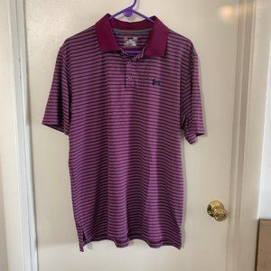 Under Armour Purple striped polo sz L